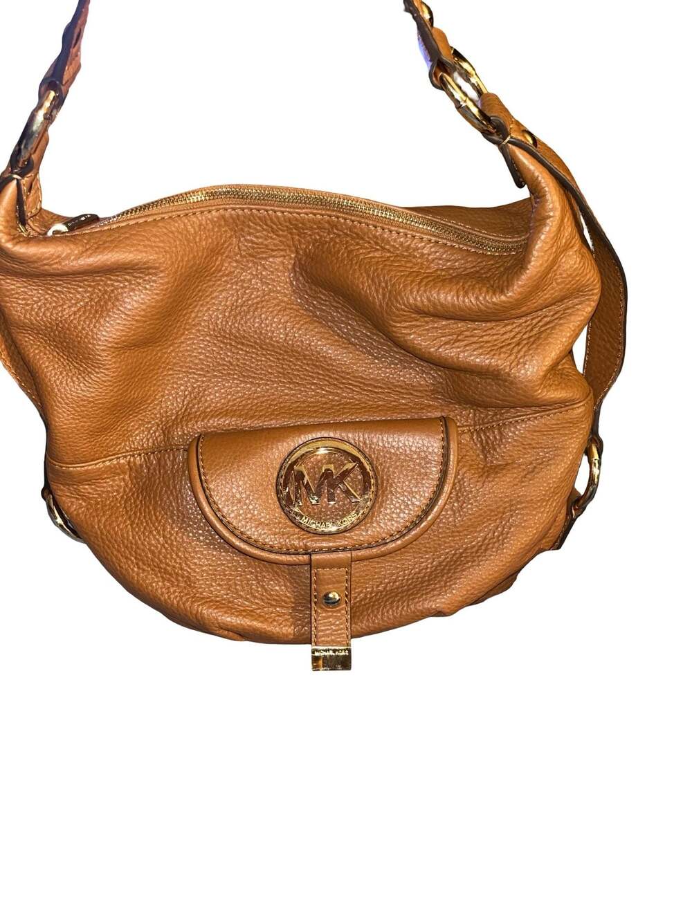 Michael Kors Pebbled Leather Hobo Shoulder Bag in Tan